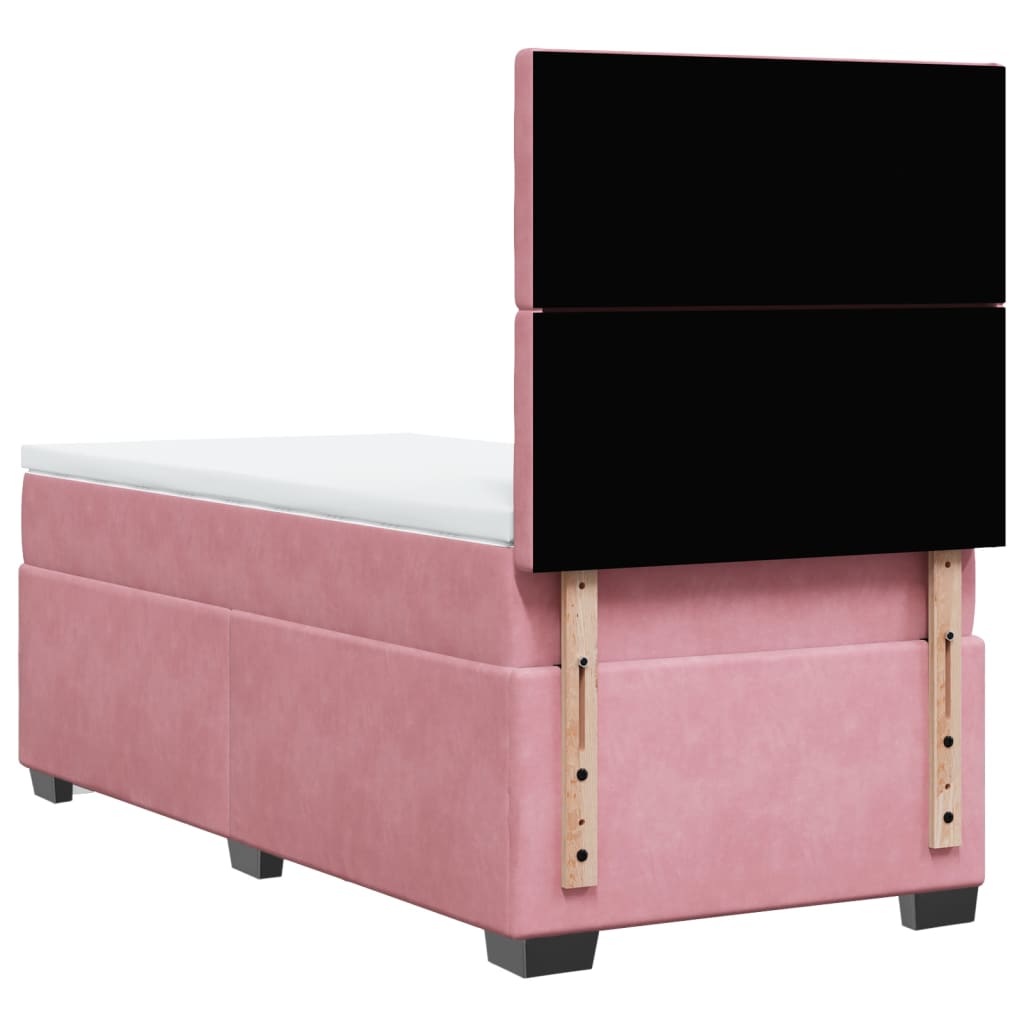 Box spring krevet s madracem ružičasti 80 x 200 cm baršunasti