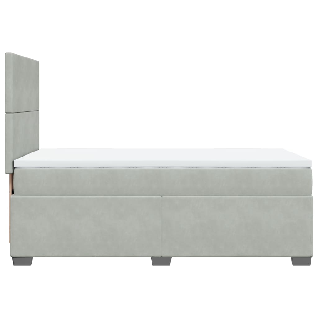 Box spring krevet s madracem svjetlosivi 90x190 cm baršunasti