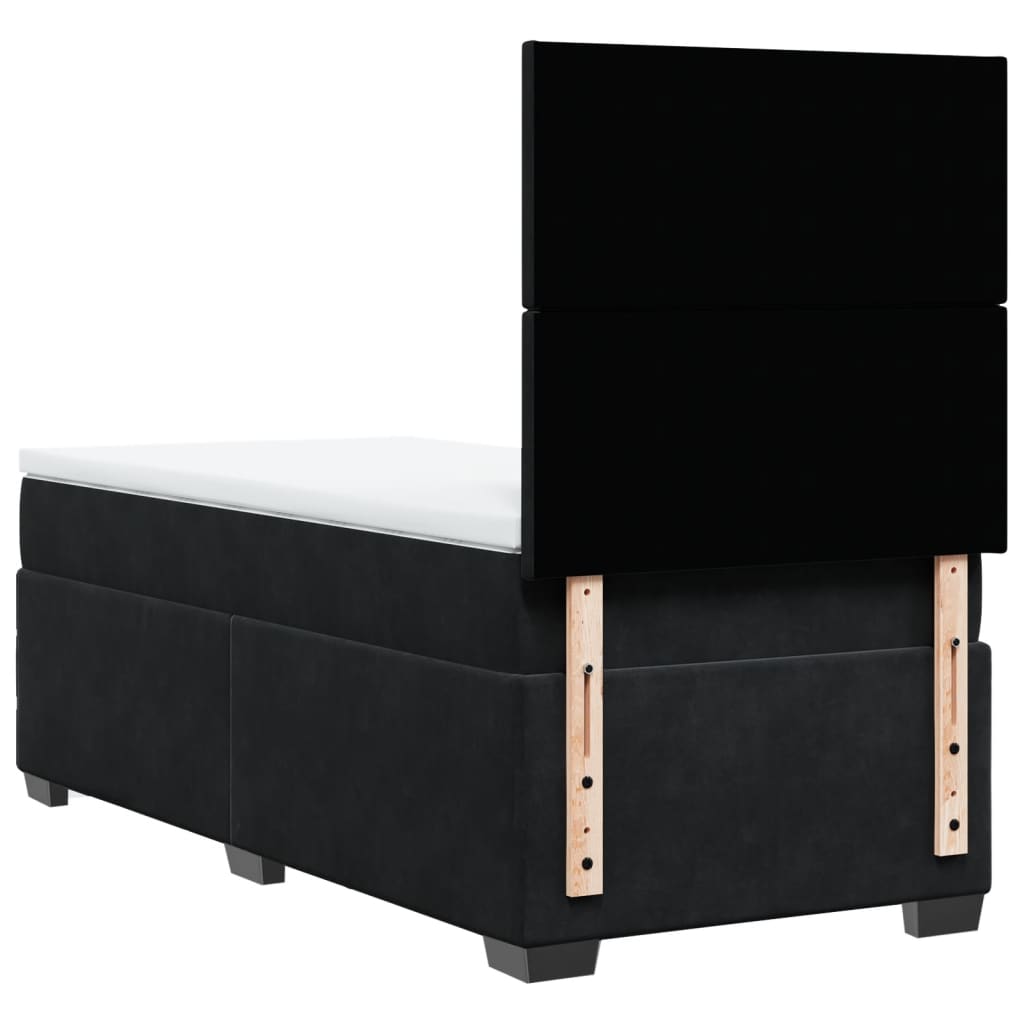 Box spring krevet s madracem crni 90x190 cm baršunasti