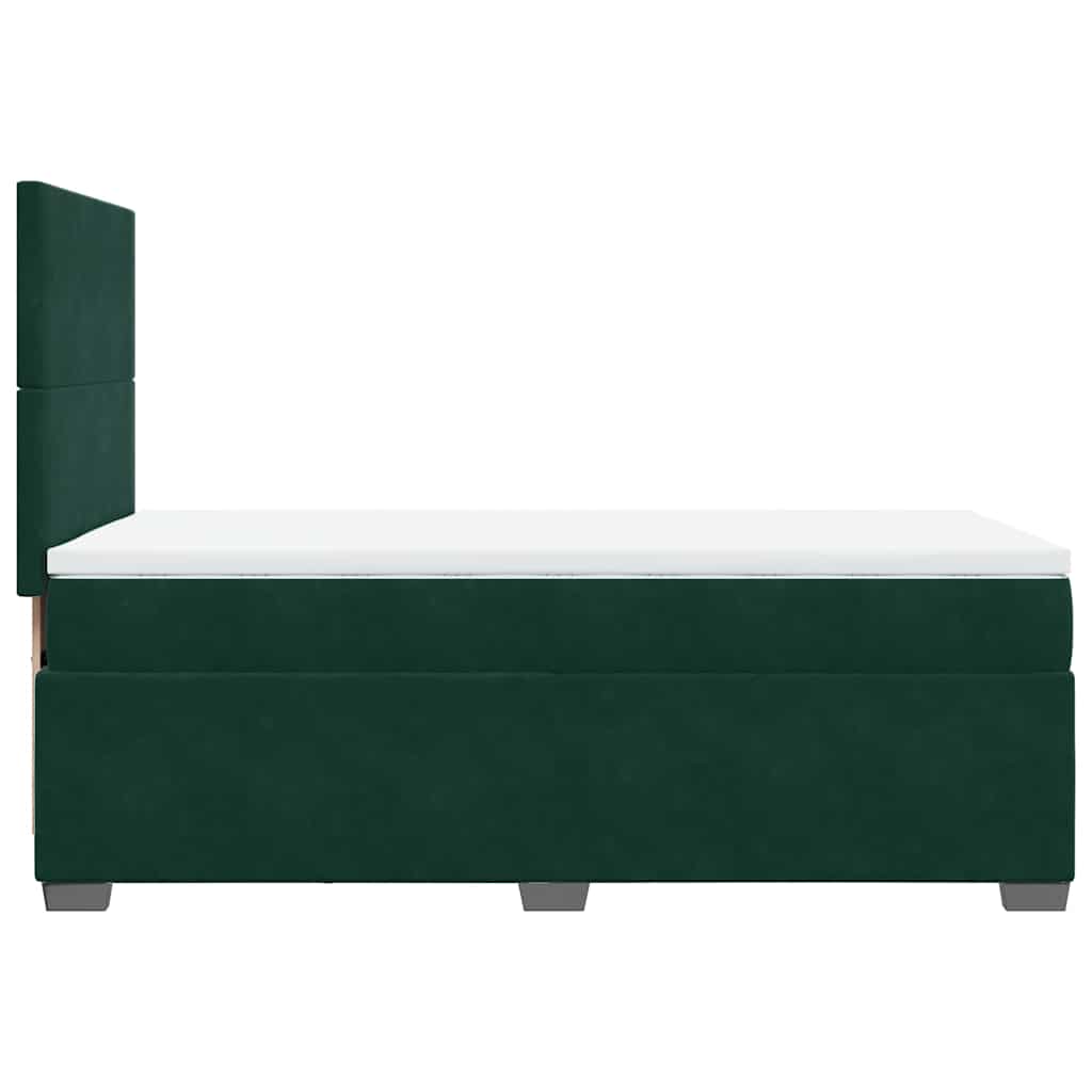 Box spring krevet s madracem tamnozeleni 90x190 cm baršunasti