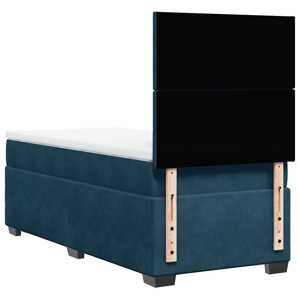 Box spring krevet s madracem plavi 90x190 cm baršunasti