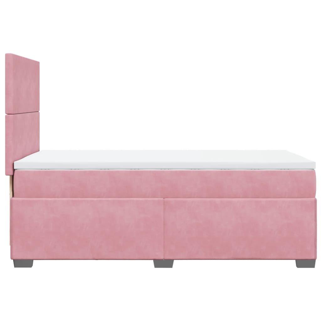 Box spring krevet s madracem ružičasti 90x190 cm baršunasti