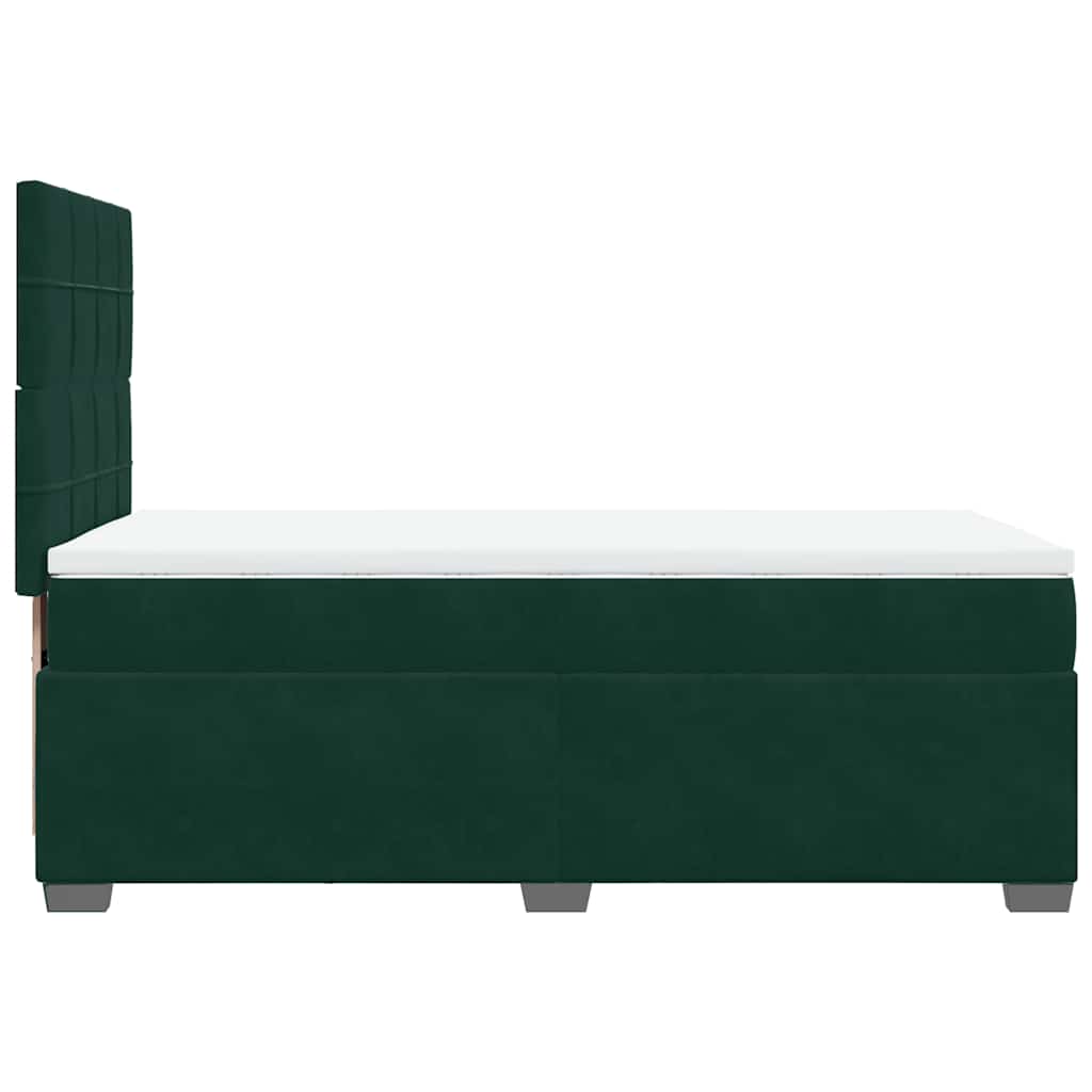 Box spring krevet s madracem tamnozeleni 90x190 cm baršunasti