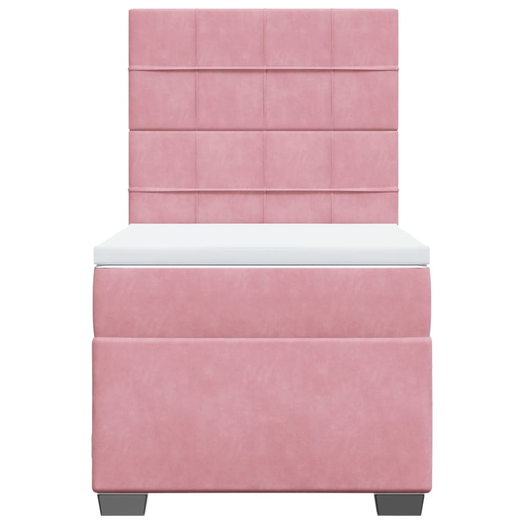 Box spring krevet s madracem ružičasti 90x190 cm baršunasti