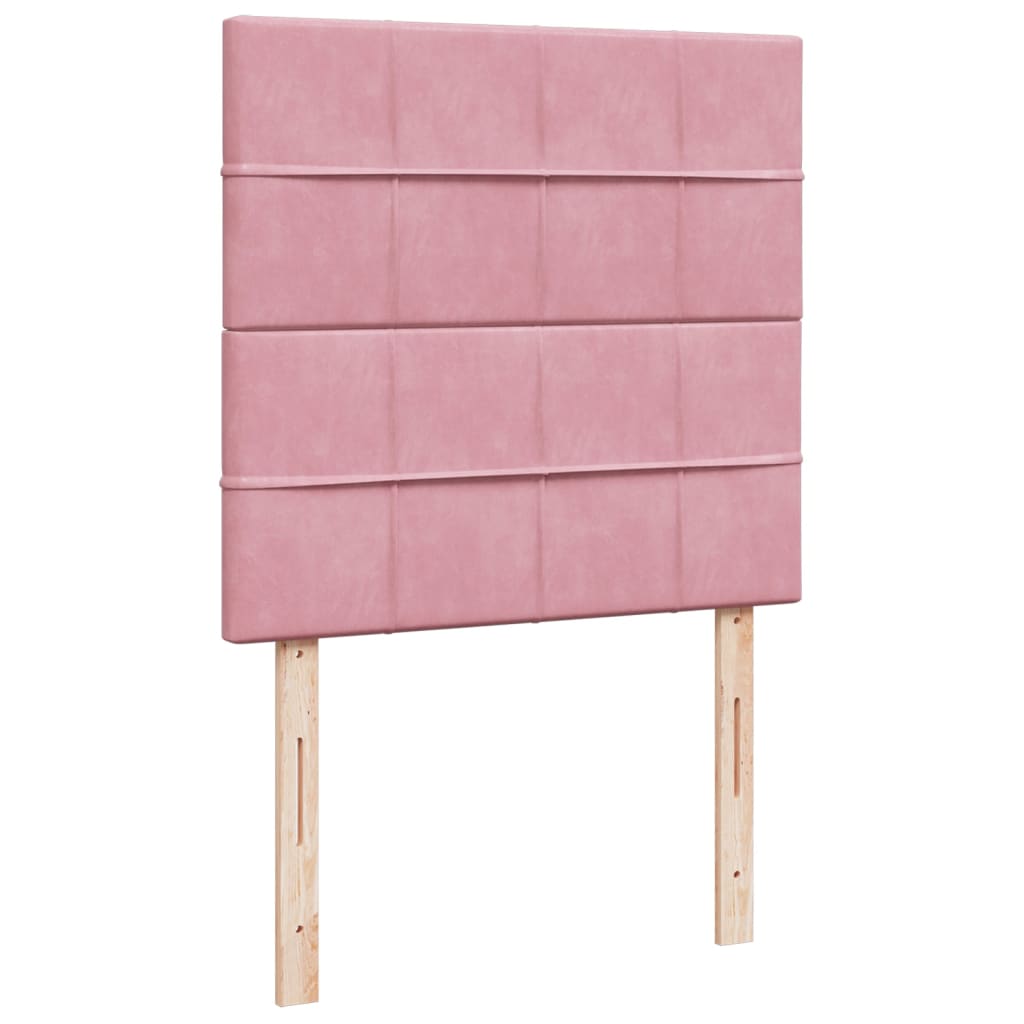 Box spring krevet s madracem ružičasti 90x190 cm baršunasti