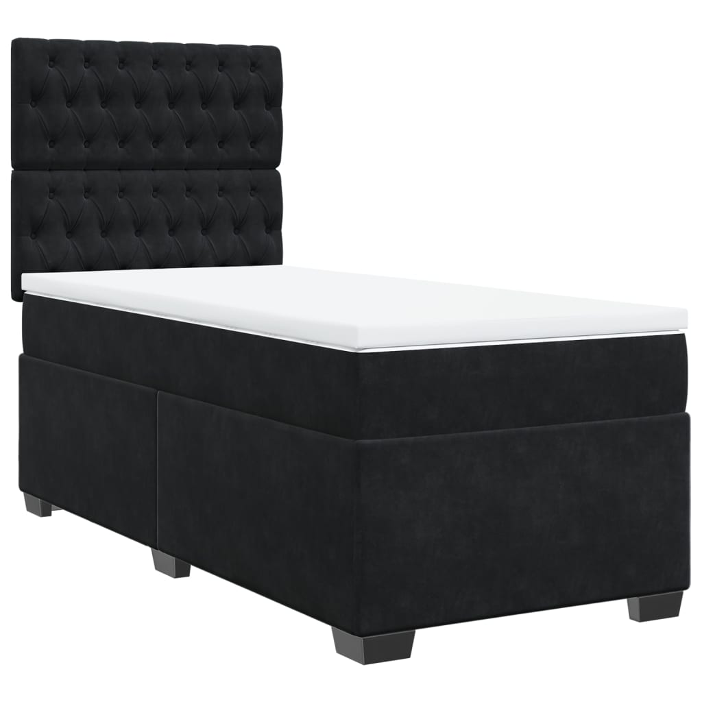 Box spring krevet s madracem crni 90x190 cm baršunasti