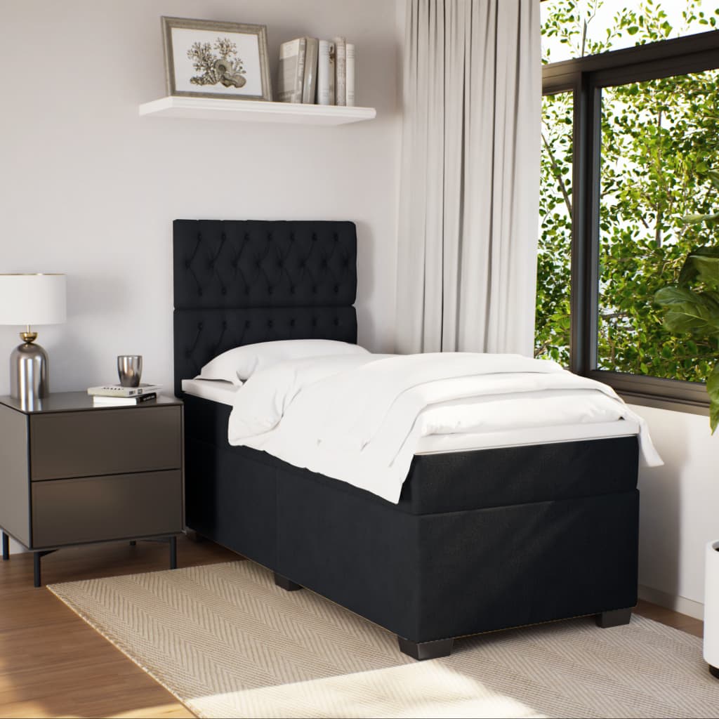 Box spring krevet s madracem crni 90x190 cm baršunasti