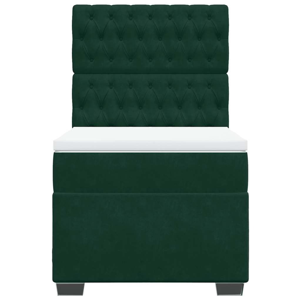 Box spring krevet s madracem tamnozeleni 90x190 cm baršunasti