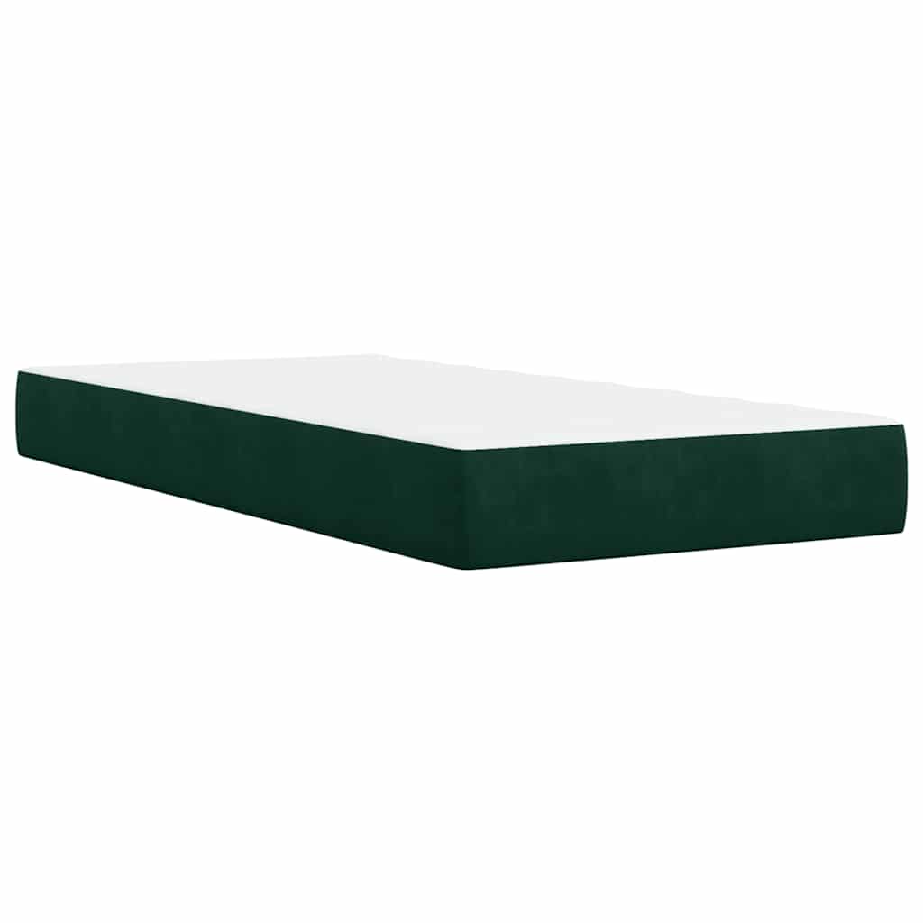 Box spring krevet s madracem tamnozeleni 90x190 cm baršunasti