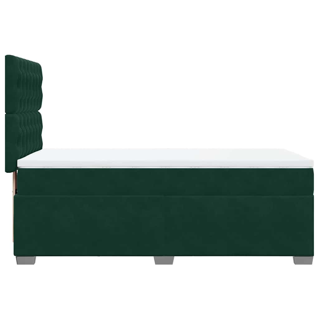 Box spring krevet s madracem tamnozeleni 90x190 cm baršunasti