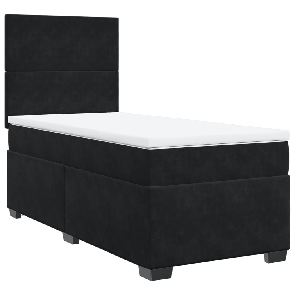 Box spring krevet s madracem crni 90x200 cm baršunasti