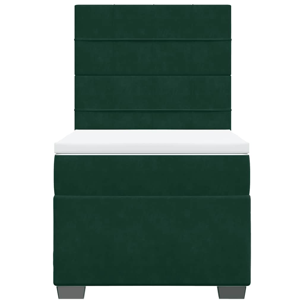 Box spring krevet s madracem tamnozeleni 90x200 cm baršunasti