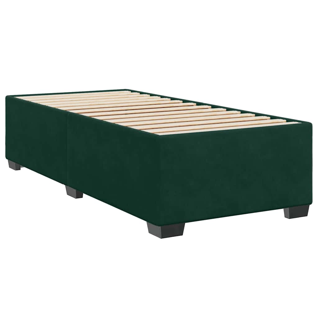 Box spring krevet s madracem tamnozeleni 90x200 cm baršunasti