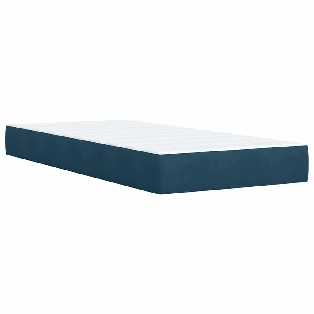 Box spring krevet s madracem plavi 90x200 cm baršunasti