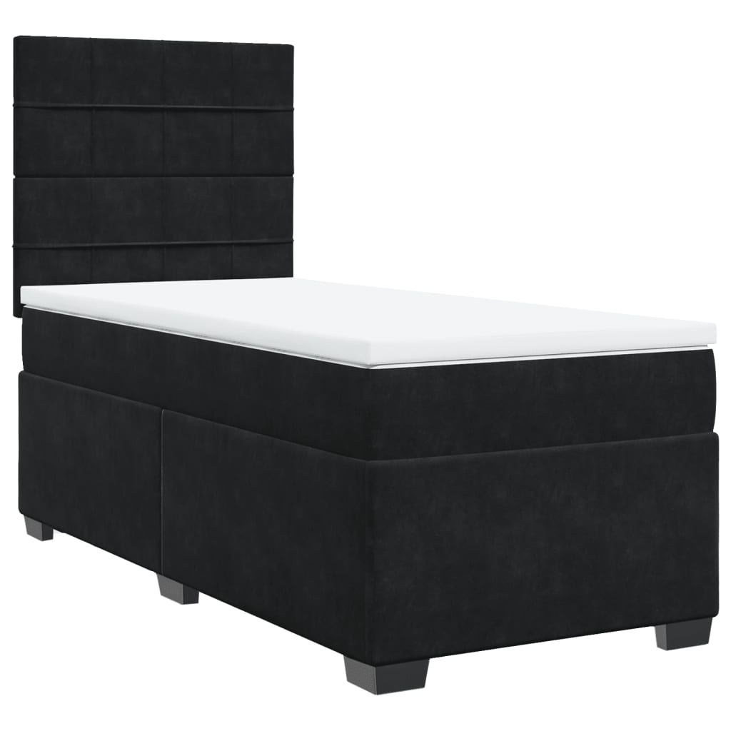 Box spring krevet s madracem crni 90x200 cm baršunasti