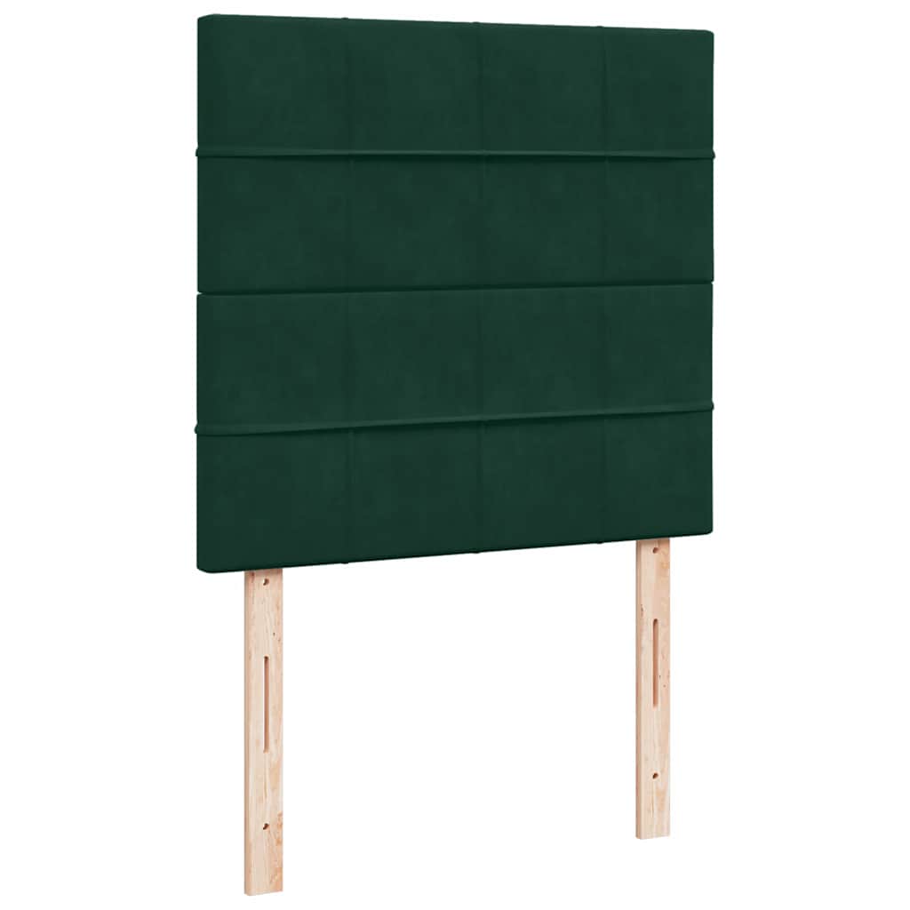 Box spring krevet s madracem tamnozeleni 90x200 cm baršunasti
