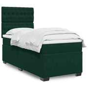 Box spring krevet s madracem tamnozeleni 90x200 cm baršunasti
