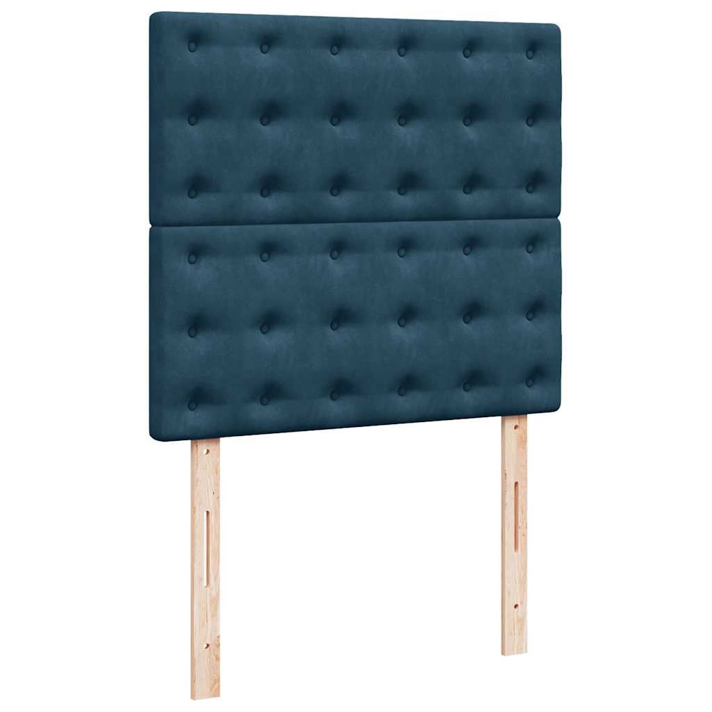 Box spring krevet s madracem plavi 90x200 cm baršunasti