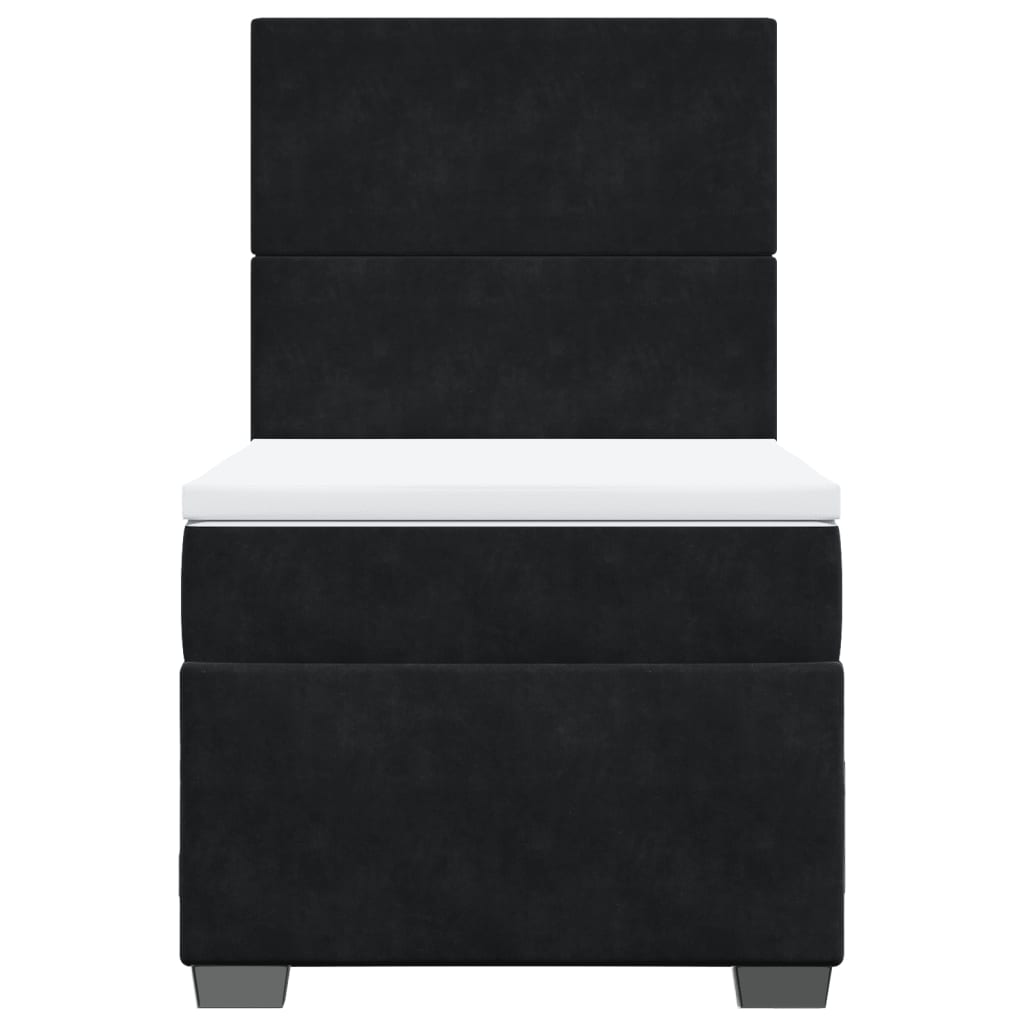 Box spring krevet s madracem crni 100x200 cm baršunasti