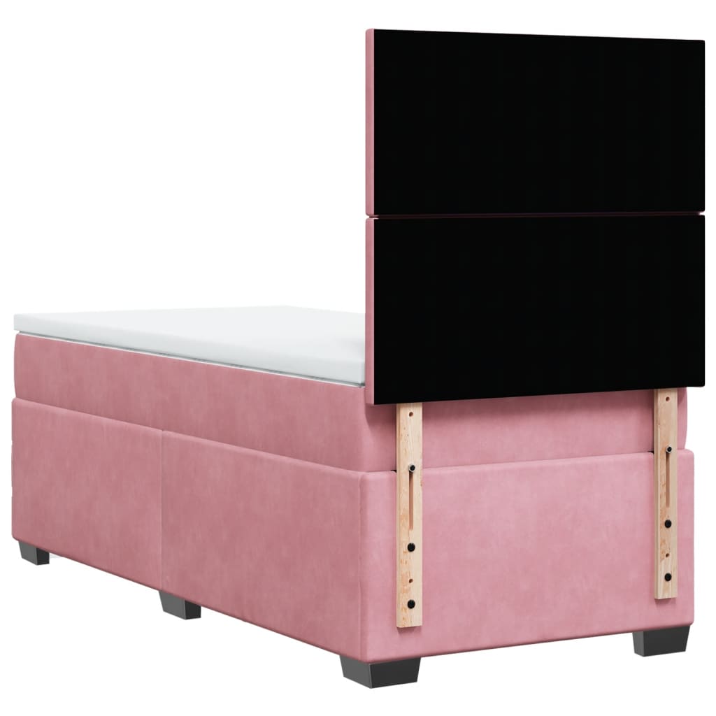 Box spring krevet s madracem ružičasti 100x200 cm baršunasti