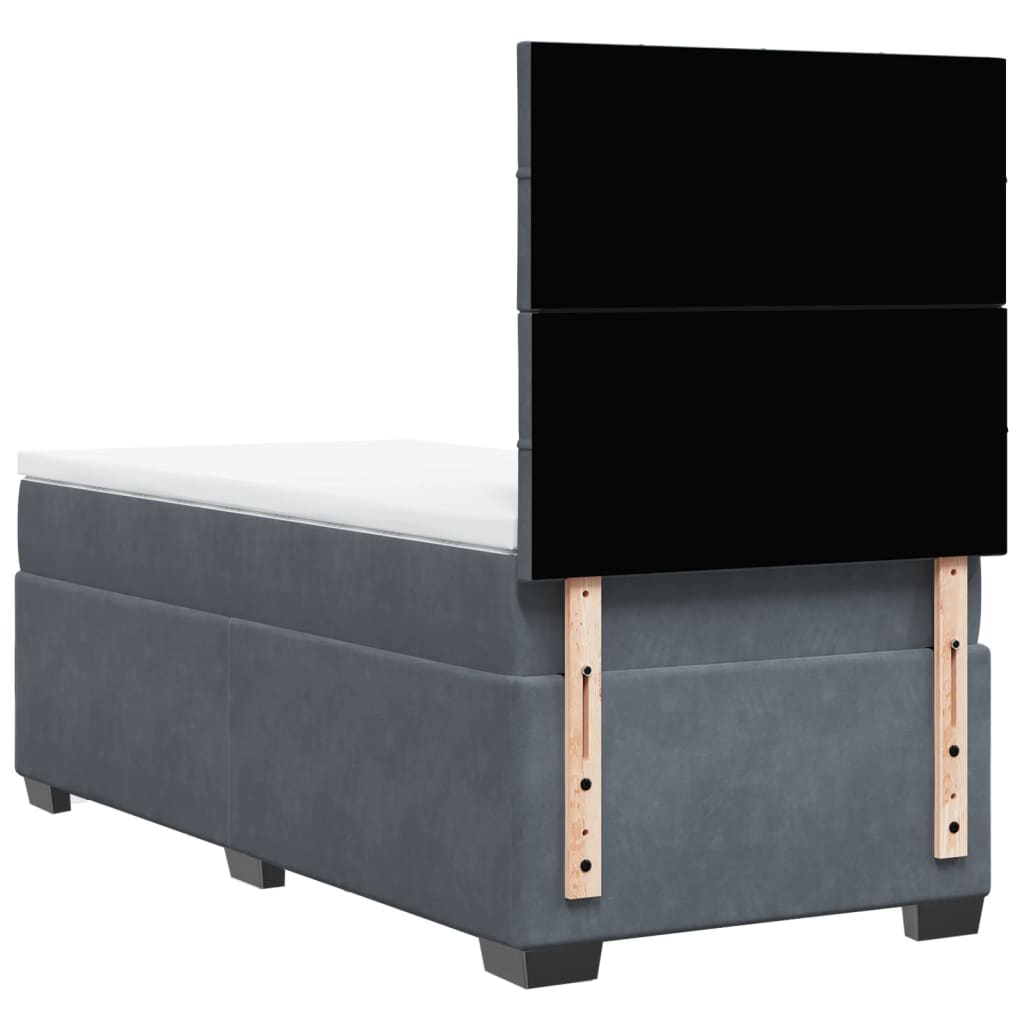 Box spring krevet s madracem tamnosivi 100x200 cm baršunasti