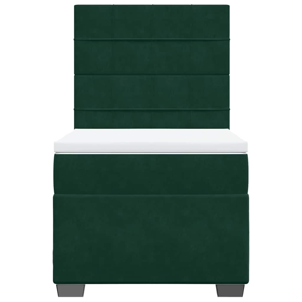 Box spring krevet s madracem tamnozeleni 100x200 cm baršunasti