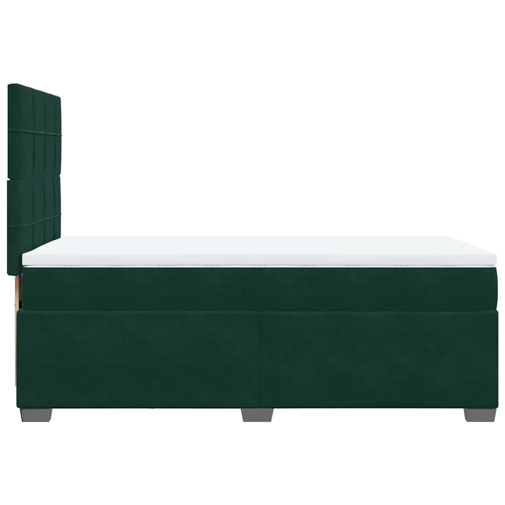 Box spring krevet s madracem tamnozeleni 100x200 cm baršunasti