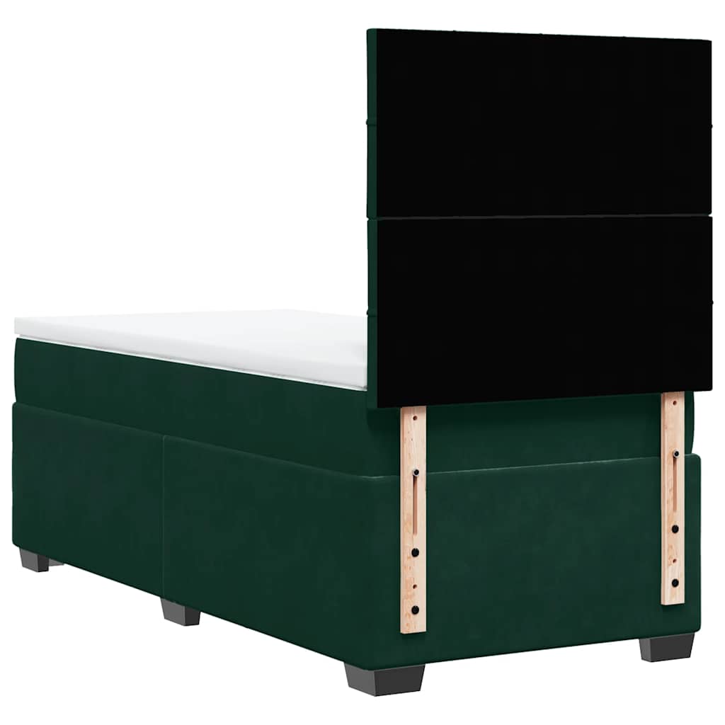 Box spring krevet s madracem tamnozeleni 100x200 cm baršunasti