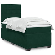 Box spring krevet s madracem tamnozeleni 100x200 cm baršunasti
