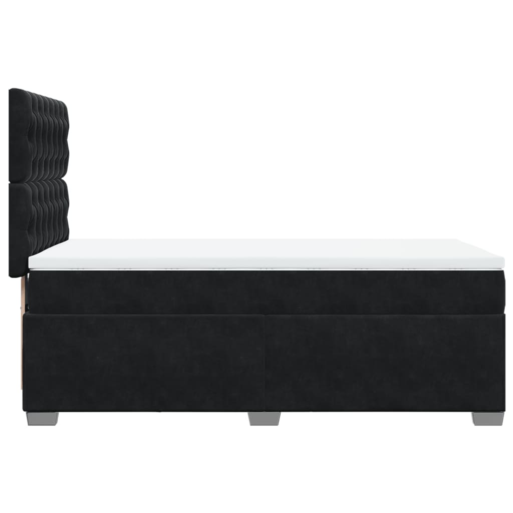 Box spring krevet s madracem crni 100x200 cm baršunasti