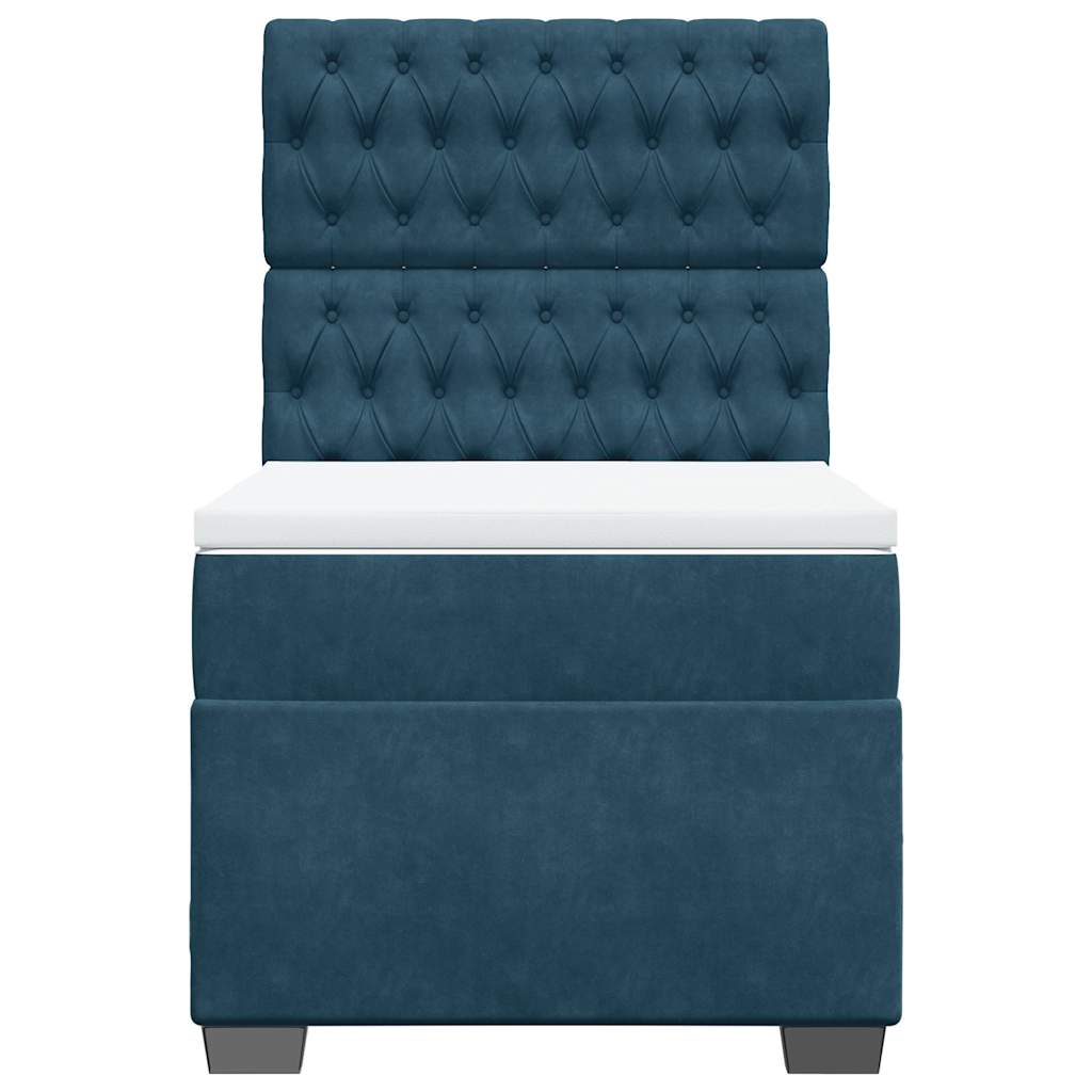 Box spring krevet s madracem plavi 100x200 cm baršunasti
