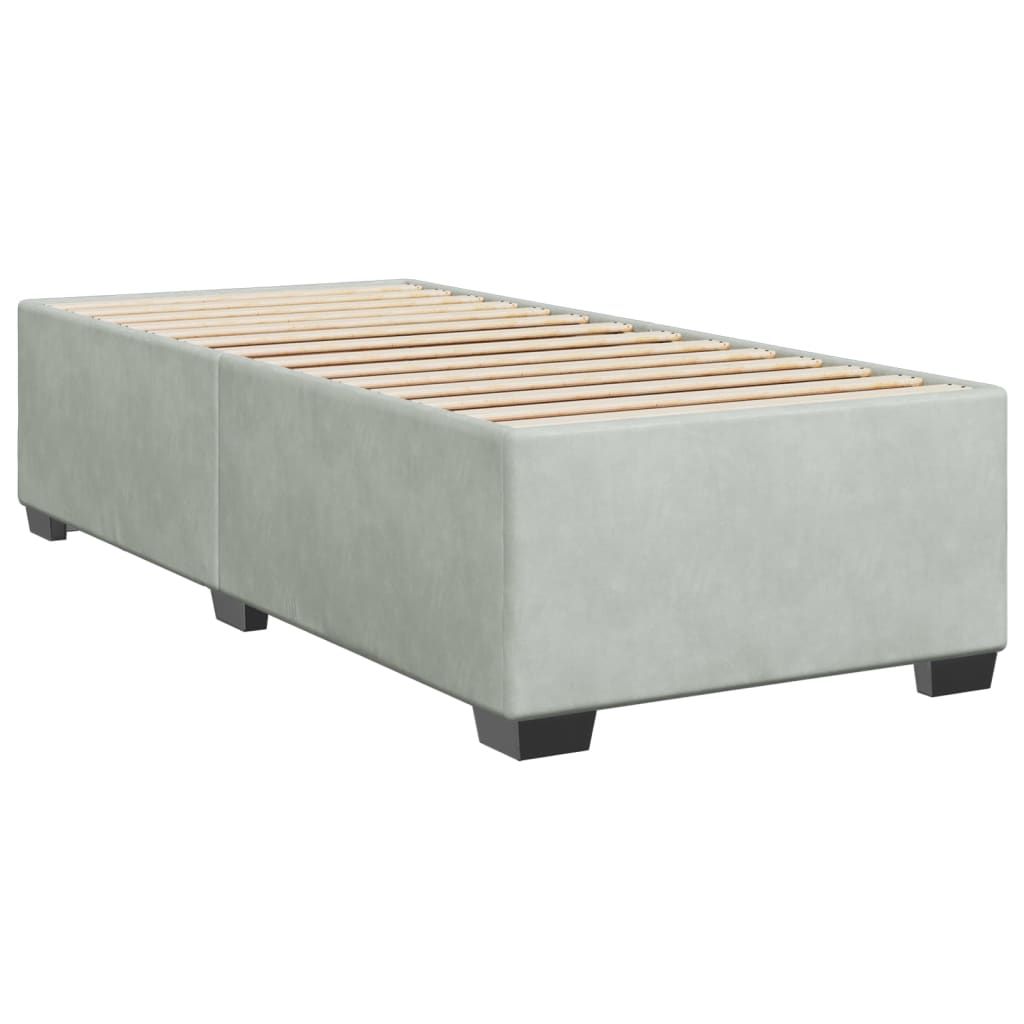Box spring krevet s madracem svjetlosivi 100x200 cm baršunasti