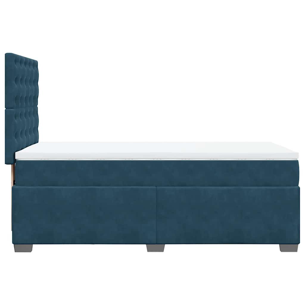 Box spring krevet s madracem plavi 100x200 cm baršunasti