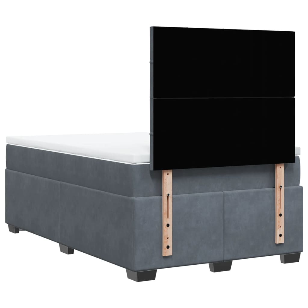Krevet box spring s madracem tamnosivi 120 x 190 cm baršun