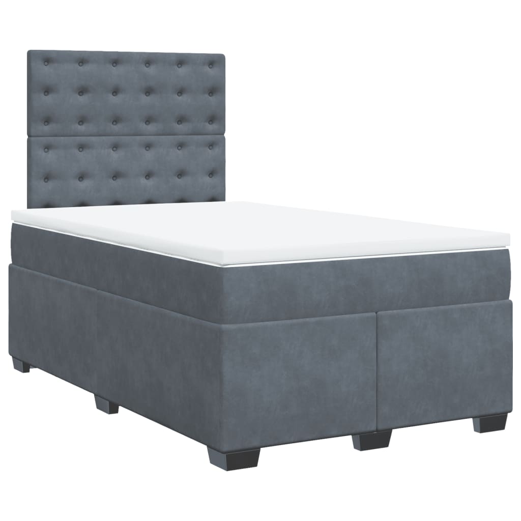 Krevet box spring s madracem tamnosivi 120 x 190 cm baršun