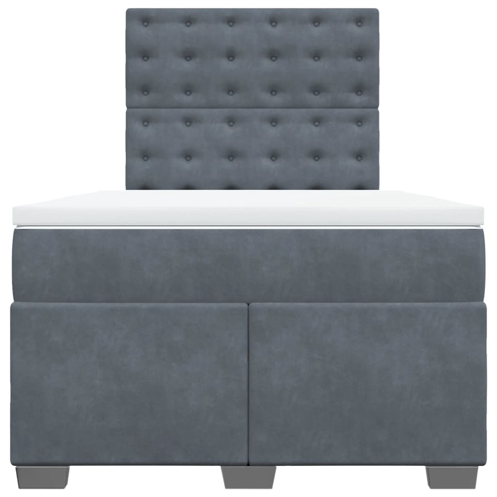 Krevet box spring s madracem tamnosivi 120 x 190 cm baršun