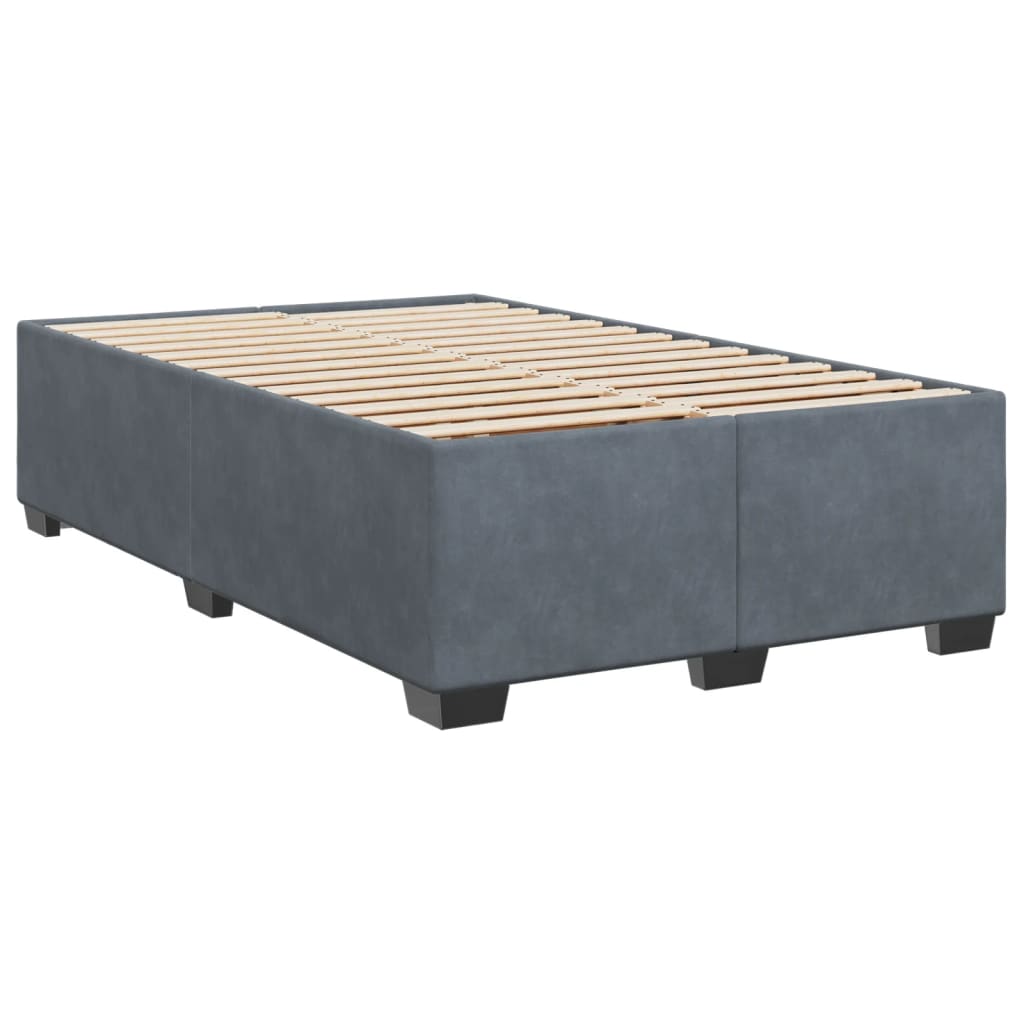 Krevet box spring s madracem tamnosivi 120 x 190 cm baršun