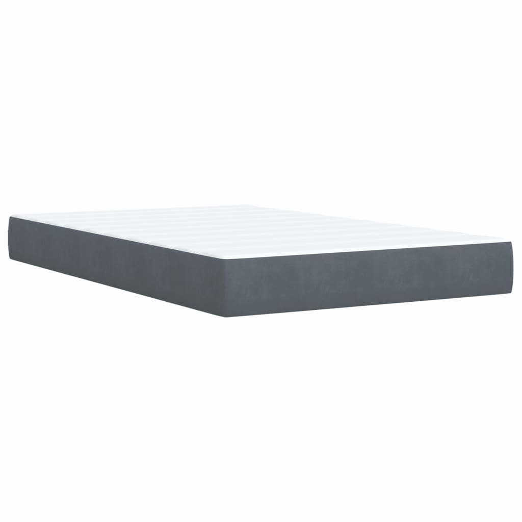 Krevet box spring s madracem tamnosivi 120 x 190 cm baršun