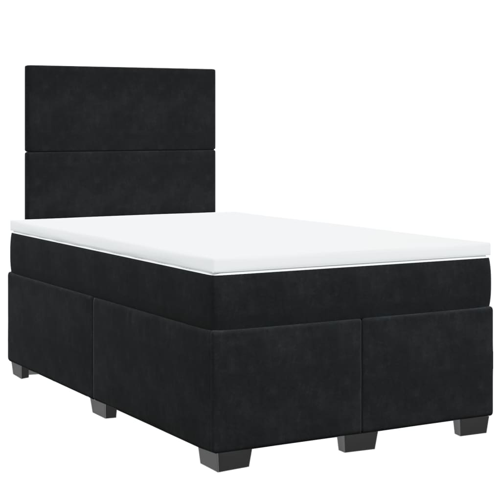 Box spring krevet s madracem crni 120 x 200 cm baršunasti