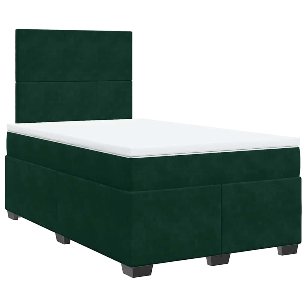 Box spring krevet s madracem tamnozeleni 120x200 cm baršunasti