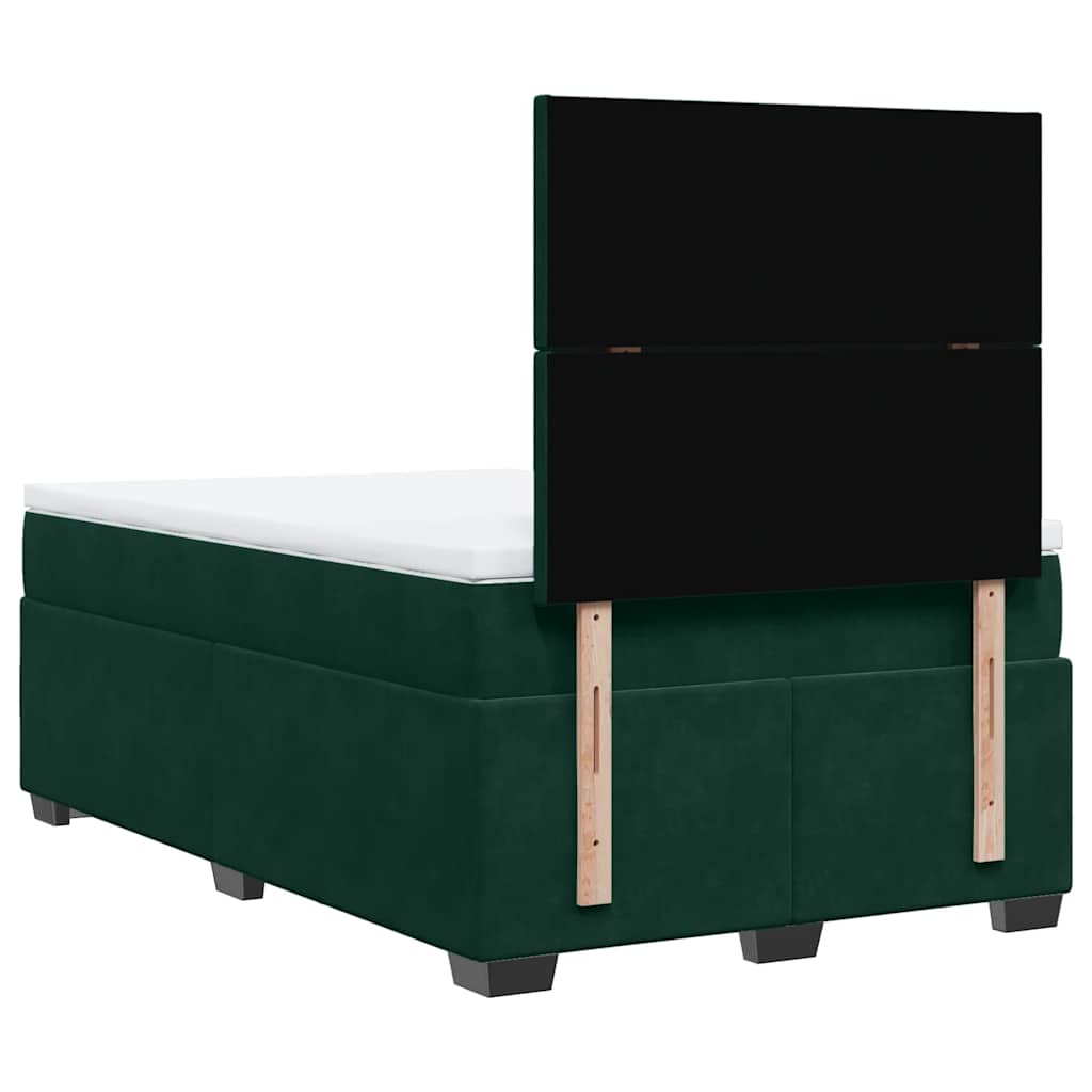 Box spring krevet s madracem tamnozeleni 120x200 cm baršunasti