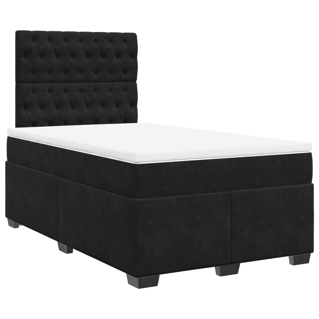Box spring krevet s madracem crni 120 x 200 cm baršunasti