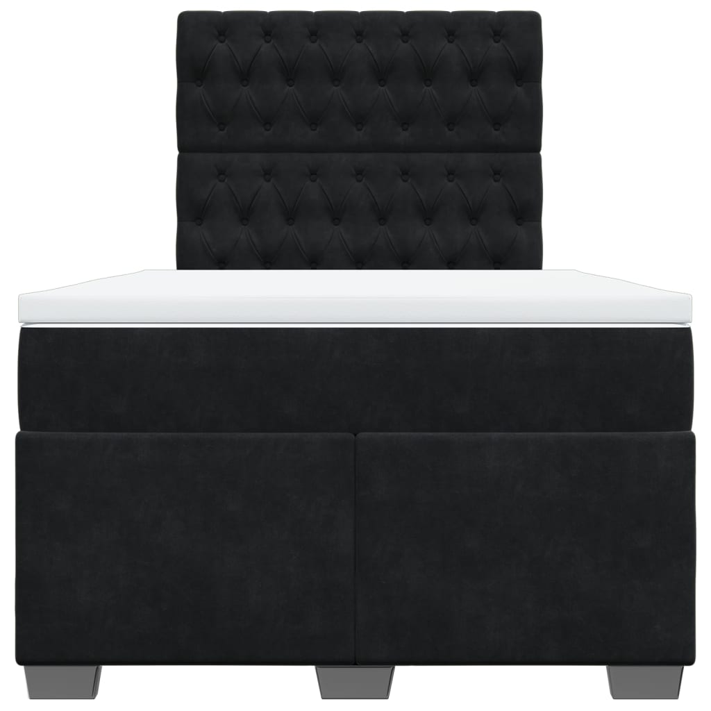 Box spring krevet s madracem crni 120 x 200 cm baršunasti