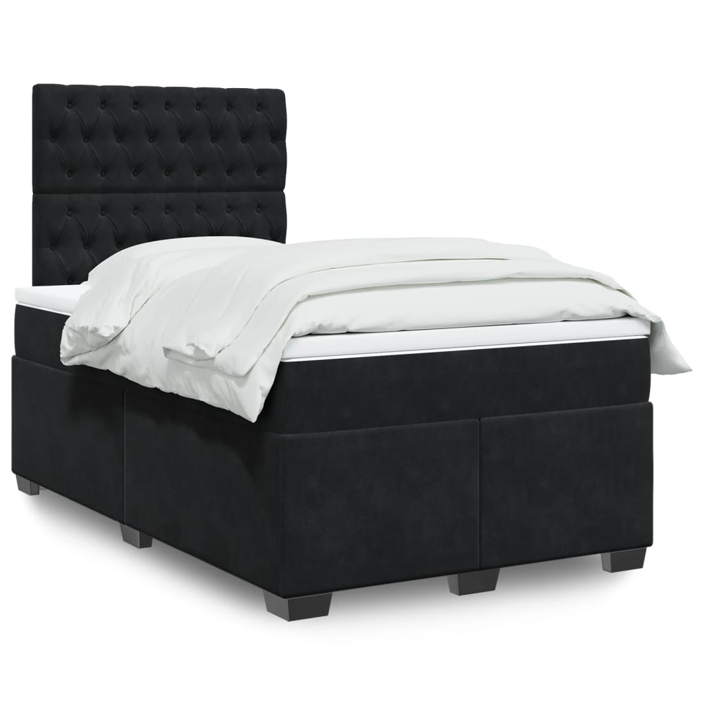 Box spring krevet s madracem crni 120 x 200 cm baršunasti