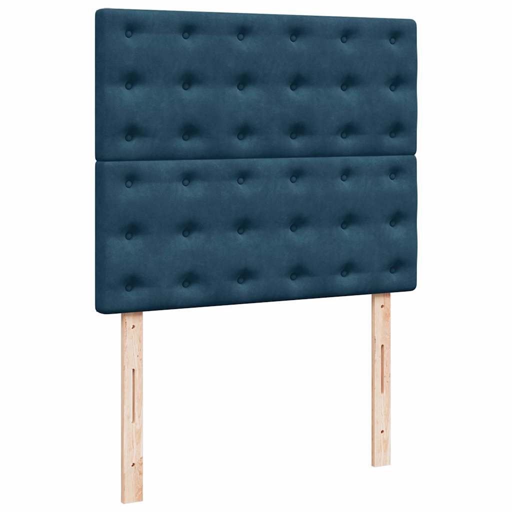Krevet s oprugama i madracem plavi 120 x 200 cm baršun