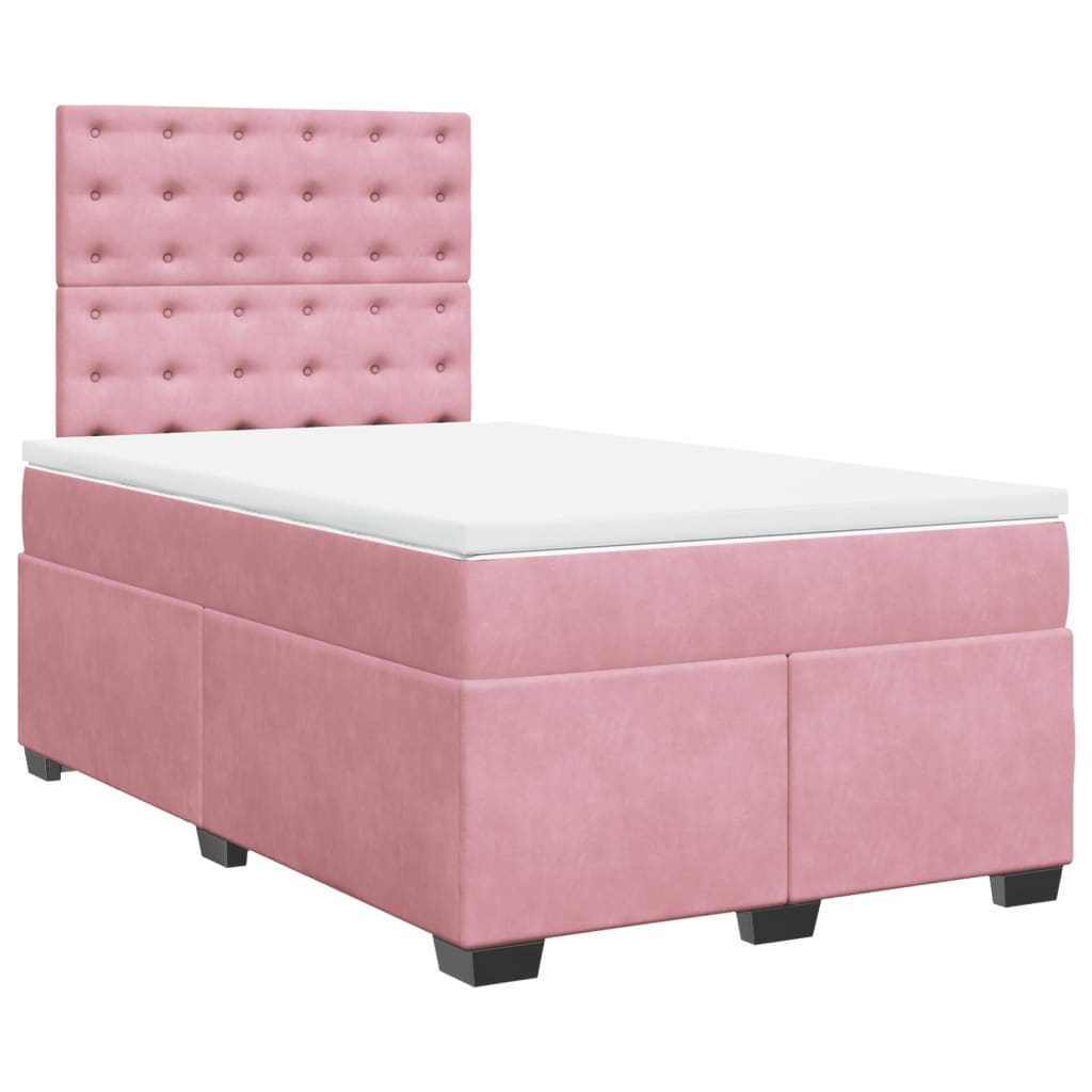 Box spring krevet s madracem ružičasti 120 x 200 cm baršunasti