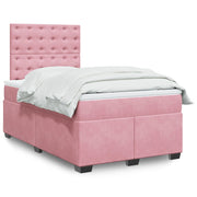 Box spring krevet s madracem ružičasti 120 x 200 cm baršunasti