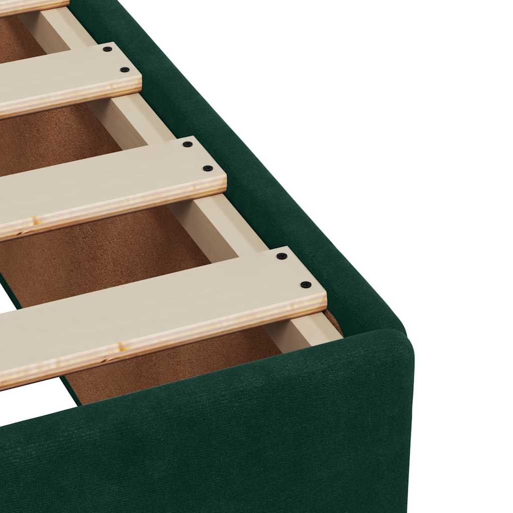 Krevet s oprugama i madracem tamnozeleni 140x190 cm baršunasti