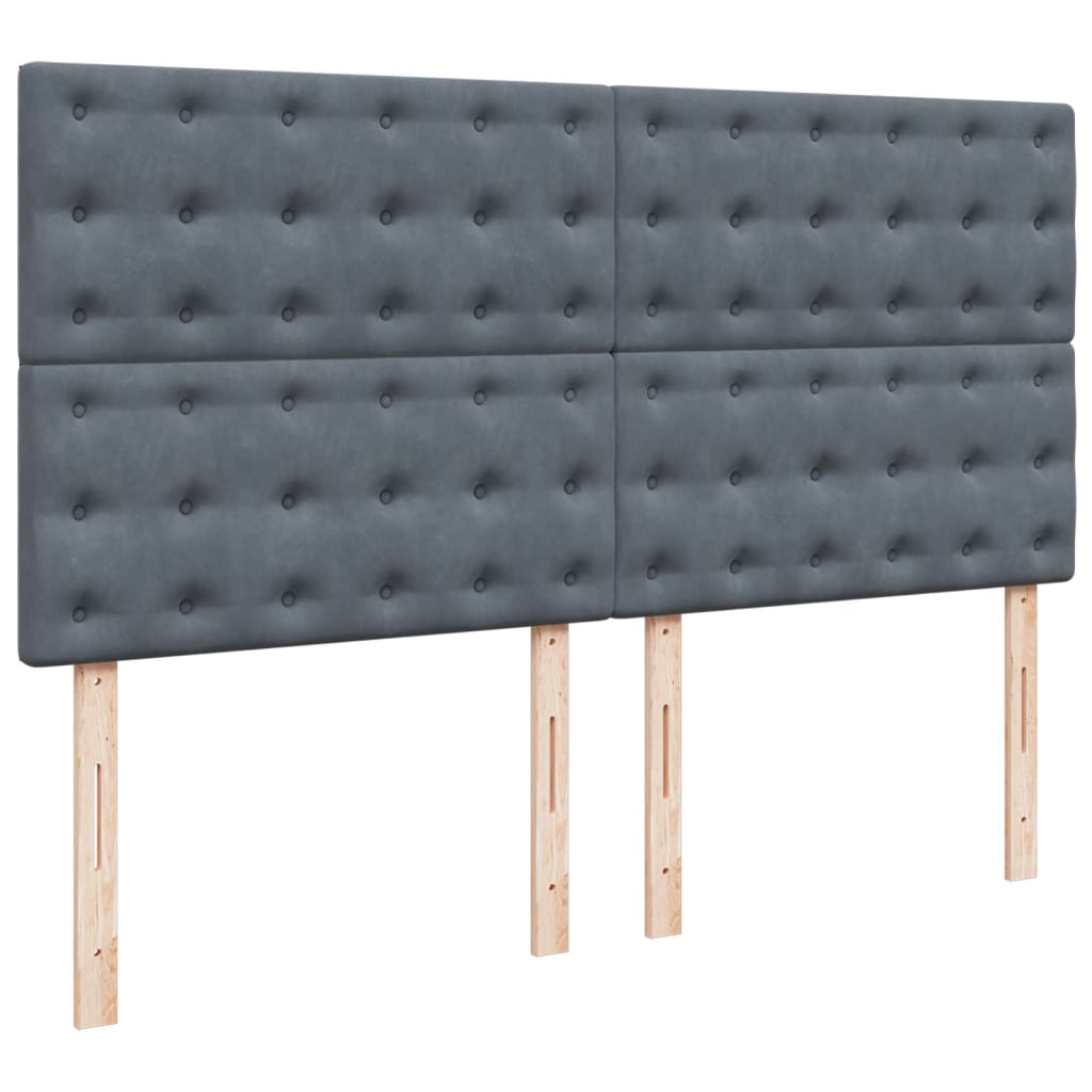 Krevet s oprugama i madracem tamnosivi 200x200 cm baršunasti