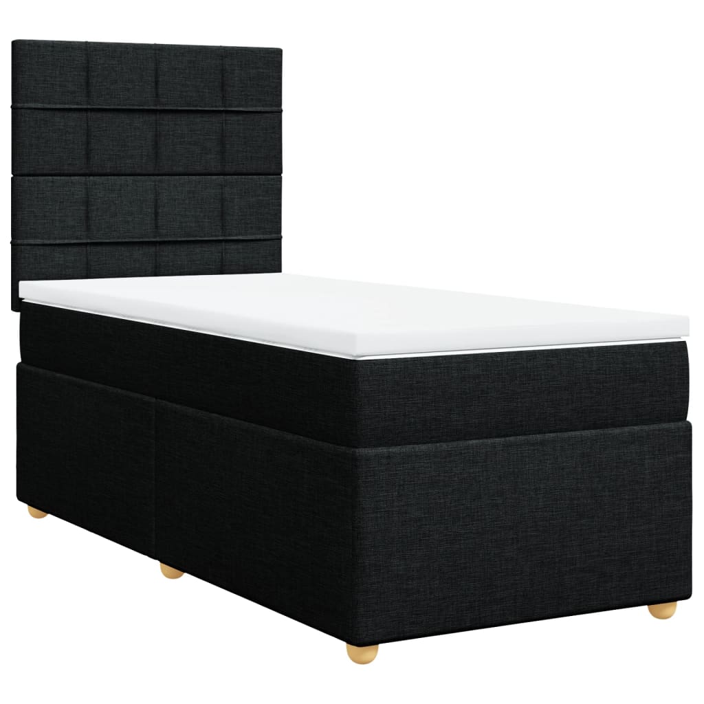 Box spring krevet s madracem crni 90x190 cm od tkanine